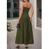 imagePRETTYGARDEN Womens 2025 Summer Strapless Maxi Dresses Patchwork Long Flowy Elegant Going Out Tube Top Dress with PocketsArmy Green