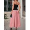 imagePRETTYGARDEN Womens 2025 Summer Strapless Maxi Dresses Patchwork Long Flowy Elegant Going Out Tube Top Dress with PocketsPink