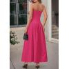 imagePRETTYGARDEN Womens 2025 Summer Strapless Maxi Dresses Patchwork Long Flowy Elegant Going Out Tube Top Dress with PocketsRose Red
