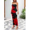 imagePRETTYGARDEN Womens Floral Maxi Dress Sexy Spaghetti Strap Mesh Dress Backless Slip Party Long Bodycon DressBlack