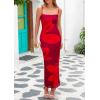 imagePRETTYGARDEN Womens Floral Maxi Dress Sexy Spaghetti Strap Mesh Dress Backless Slip Party Long Bodycon DressWine Red
