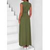 imagePRETTYGARDEN Womens Skirt Sets 2025 Summer Trendy 2 Piece Outfits Sleeveless Ruched Fitted Tops Ruffle Maxi SkirtsArmy Green