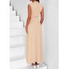 imagePRETTYGARDEN Womens Skirt Sets 2025 Summer Trendy 2 Piece Outfits Sleeveless Ruched Fitted Tops Ruffle Maxi SkirtsBeige