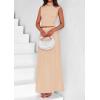 imagePRETTYGARDEN Womens Skirt Sets 2025 Summer Trendy 2 Piece Outfits Sleeveless Ruched Fitted Tops Ruffle Maxi SkirtsBeige