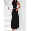 imagePRETTYGARDEN Womens Skirt Sets 2025 Summer Trendy 2 Piece Outfits Sleeveless Ruched Fitted Tops Ruffle Maxi SkirtsBlack