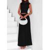 imagePRETTYGARDEN Womens Skirt Sets 2025 Summer Trendy 2 Piece Outfits Sleeveless Ruched Fitted Tops Ruffle Maxi SkirtsBlack