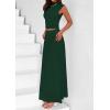 imagePRETTYGARDEN Womens Skirt Sets 2025 Summer Trendy 2 Piece Outfits Sleeveless Ruched Fitted Tops Ruffle Maxi SkirtsDark Green