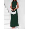 imagePRETTYGARDEN Womens Skirt Sets 2025 Summer Trendy 2 Piece Outfits Sleeveless Ruched Fitted Tops Ruffle Maxi SkirtsDark Green