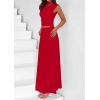 imagePRETTYGARDEN Womens Skirt Sets 2025 Summer Trendy 2 Piece Outfits Sleeveless Ruched Fitted Tops Ruffle Maxi SkirtsRed