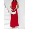 imagePRETTYGARDEN Womens Skirt Sets 2025 Summer Trendy 2 Piece Outfits Sleeveless Ruched Fitted Tops Ruffle Maxi SkirtsRed