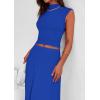 imagePRETTYGARDEN Womens Skirt Sets 2025 Summer Trendy 2 Piece Outfits Sleeveless Ruched Fitted Tops Ruffle Maxi SkirtsRoyal Blue