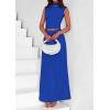 imagePRETTYGARDEN Womens Skirt Sets 2025 Summer Trendy 2 Piece Outfits Sleeveless Ruched Fitted Tops Ruffle Maxi SkirtsRoyal Blue