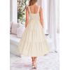 imagePRETTYGARDEN Womens Smocked Midi Dress 2025 Summer Ruffle A Line Long Flowy Dresses Cute Sleeveless Beach SundressApricot