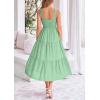 imagePRETTYGARDEN Womens Smocked Midi Dress 2025 Summer Ruffle A Line Long Flowy Dresses Cute Sleeveless Beach SundressBean Green