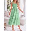 imagePRETTYGARDEN Womens Smocked Midi Dress 2025 Summer Ruffle A Line Long Flowy Dresses Cute Sleeveless Beach SundressBean Green