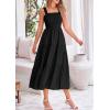 imagePRETTYGARDEN Womens Smocked Midi Dress 2025 Summer Ruffle A Line Long Flowy Dresses Cute Sleeveless Beach SundressBlack