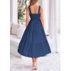 imagePRETTYGARDEN Womens Smocked Midi Dress 2025 Summer Ruffle A Line Long Flowy Dresses Cute Sleeveless Beach SundressDark Blue