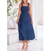 imagePRETTYGARDEN Womens Smocked Midi Dress 2025 Summer Ruffle A Line Long Flowy Dresses Cute Sleeveless Beach SundressDark Blue