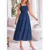 imagePRETTYGARDEN Womens Smocked Midi Dress 2025 Summer Ruffle A Line Long Flowy Dresses Cute Sleeveless Beach SundressDark Blue