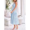imagePRETTYGARDEN Womens Smocked Midi Dress 2025 Summer Ruffle A Line Long Flowy Dresses Cute Sleeveless Beach SundressLight Blue