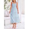 imagePRETTYGARDEN Womens Smocked Midi Dress 2025 Summer Ruffle A Line Long Flowy Dresses Cute Sleeveless Beach SundressLight Blue