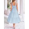 imagePRETTYGARDEN Womens Smocked Midi Dress 2025 Summer Ruffle A Line Long Flowy Dresses Cute Sleeveless Beach SundressLight Blue