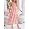 imagePRETTYGARDEN Womens Smocked Midi Dress 2025 Summer Ruffle A Line Long Flowy Dresses Cute Sleeveless Beach SundressPink