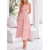 imagePRETTYGARDEN Womens Smocked Midi Dress 2025 Summer Ruffle A Line Long Flowy Dresses Cute Sleeveless Beach SundressPink