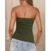 imagePRETTYGARDEN Womens Tube Top 2025 Summer Trendy Strapless Tops Going Out Outfits Ruched Asymmetrical Bandeau ShirtsArmy Green