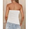 imagePRETTYGARDEN Womens Tube Top 2025 Summer Trendy Strapless Tops Going Out Outfits Ruched Asymmetrical Bandeau ShirtsBeige White