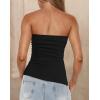 imagePRETTYGARDEN Womens Tube Top 2025 Summer Trendy Strapless Tops Going Out Outfits Ruched Asymmetrical Bandeau ShirtsBlack