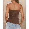 imagePRETTYGARDEN Womens Tube Top 2025 Summer Trendy Strapless Tops Going Out Outfits Ruched Asymmetrical Bandeau ShirtsCoffee