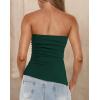 imagePRETTYGARDEN Womens Tube Top 2025 Summer Trendy Strapless Tops Going Out Outfits Ruched Asymmetrical Bandeau ShirtsDark Green