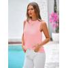 imagePRETTYGARDEN Summer Crochet Tank Tops for Women 2024 Casual Crewneck Hollow Out Loose Knit Sleeveless Sweater Vest Top TrendyPink