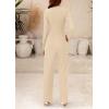 imagePRETTYGARDEN Womens Jumpsuit Dressy Casual Spring Fall Fashion One Piece Outfits Long Sleeve Mock Neck Wide Leg Pants RompersBeige
