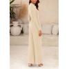 imagePRETTYGARDEN Womens Jumpsuit Dressy Casual Spring Fall Fashion One Piece Outfits Long Sleeve Mock Neck Wide Leg Pants RompersBeige