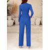 imagePRETTYGARDEN Womens Jumpsuit Dressy Casual Spring Fall Fashion One Piece Outfits Long Sleeve Mock Neck Wide Leg Pants RompersBlue