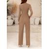 imagePRETTYGARDEN Womens Jumpsuit Dressy Casual Spring Fall Fashion One Piece Outfits Long Sleeve Mock Neck Wide Leg Pants RompersCamel