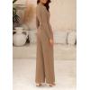 imagePRETTYGARDEN Womens Jumpsuit Dressy Casual Spring Fall Fashion One Piece Outfits Long Sleeve Mock Neck Wide Leg Pants RompersCamel