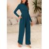 imagePRETTYGARDEN Womens Jumpsuit Dressy Casual Spring Fall Fashion One Piece Outfits Long Sleeve Mock Neck Wide Leg Pants RompersLake Blue