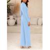 imagePRETTYGARDEN Womens Jumpsuit Dressy Casual Spring Fall Fashion One Piece Outfits Long Sleeve Mock Neck Wide Leg Pants RompersLight Blue
