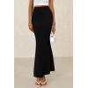 imagePRETTYGARDEN Womens Maxi Mermaid Bodycon Skirt 2025 Trendy Summer Casual High Waisted Ruffle Ruched Long Mesh SkirtsBlack