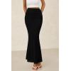 imagePRETTYGARDEN Womens Maxi Mermaid Bodycon Skirt 2025 Trendy Summer Casual High Waisted Ruffle Ruched Long Mesh SkirtsBlack