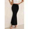 imagePRETTYGARDEN Womens Maxi Mermaid Bodycon Skirt 2025 Trendy Summer Casual High Waisted Ruffle Ruched Long Mesh SkirtsBlack