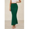 imagePRETTYGARDEN Womens Maxi Mermaid Bodycon Skirt 2025 Trendy Summer Casual High Waisted Ruffle Ruched Long Mesh SkirtsDark Green