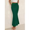 imagePRETTYGARDEN Womens Maxi Mermaid Bodycon Skirt 2025 Trendy Summer Casual High Waisted Ruffle Ruched Long Mesh SkirtsDark Green