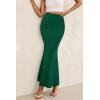 imagePRETTYGARDEN Womens Maxi Mermaid Bodycon Skirt 2025 Trendy Summer Casual High Waisted Ruffle Ruched Long Mesh SkirtsDark Green