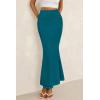imagePRETTYGARDEN Womens Maxi Mermaid Bodycon Skirt 2025 Trendy Summer Casual High Waisted Ruffle Ruched Long Mesh SkirtsLake Blue