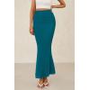 imagePRETTYGARDEN Womens Maxi Mermaid Bodycon Skirt 2025 Trendy Summer Casual High Waisted Ruffle Ruched Long Mesh SkirtsLake Blue