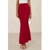 imagePRETTYGARDEN Womens Maxi Mermaid Bodycon Skirt 2025 Trendy Summer Casual High Waisted Ruffle Ruched Long Mesh SkirtsRed